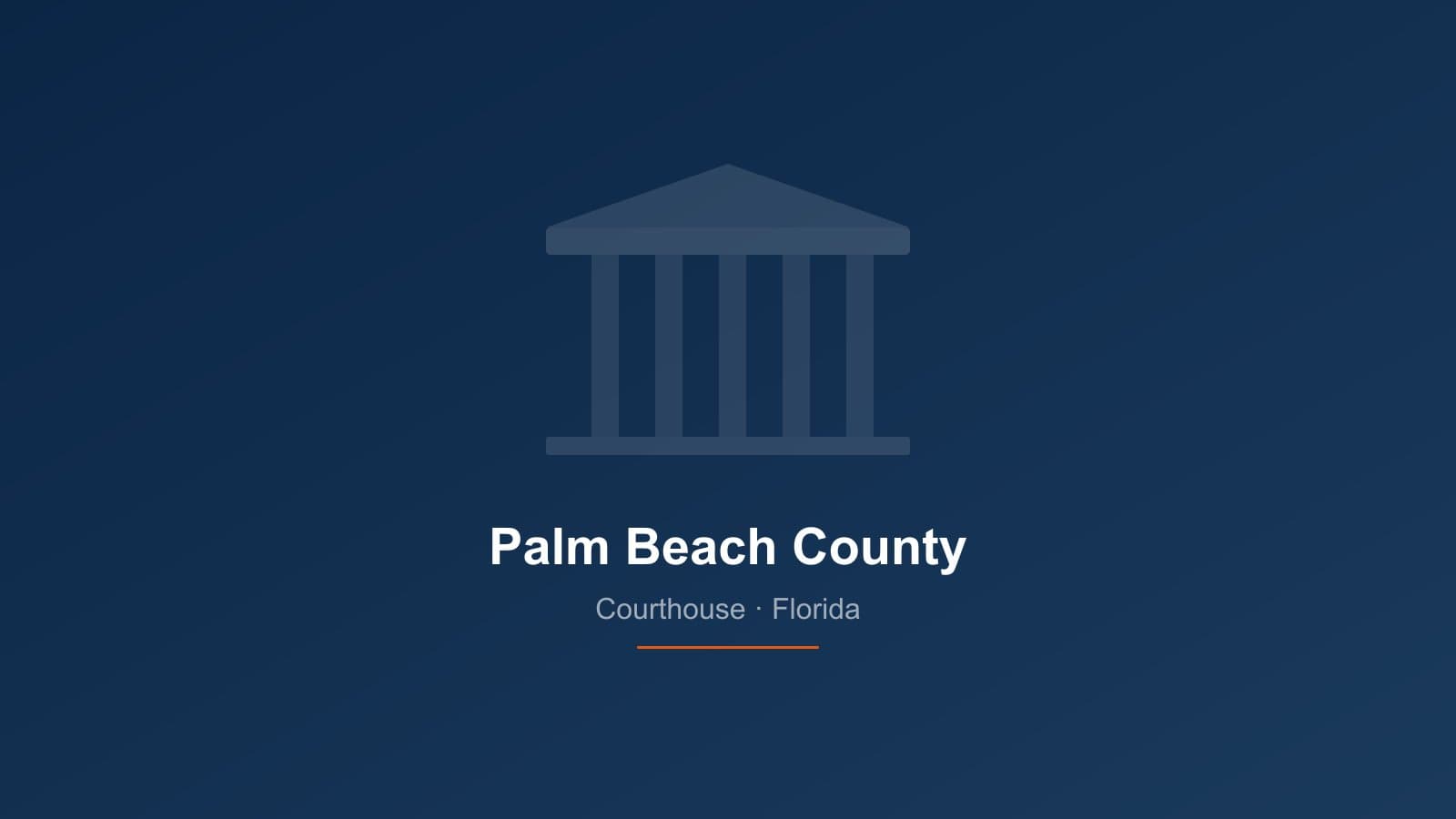 Palm Beach County Courthouse in West Palm Beach, Florida — 15th Judicial Circuit where foreclosure cases are filed